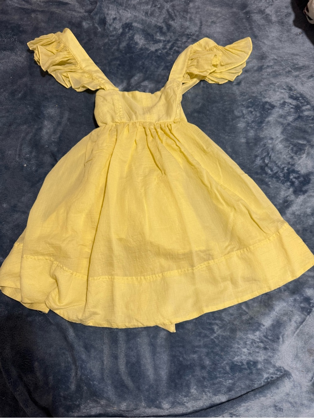 Sunny Yellow Ruffle Strap Mini Dress